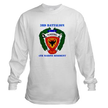 3B4M - A01 - 03 - 3rd Battalion 4th Marines with Text - Long Sleeve T-Shirt - Click Image to Close